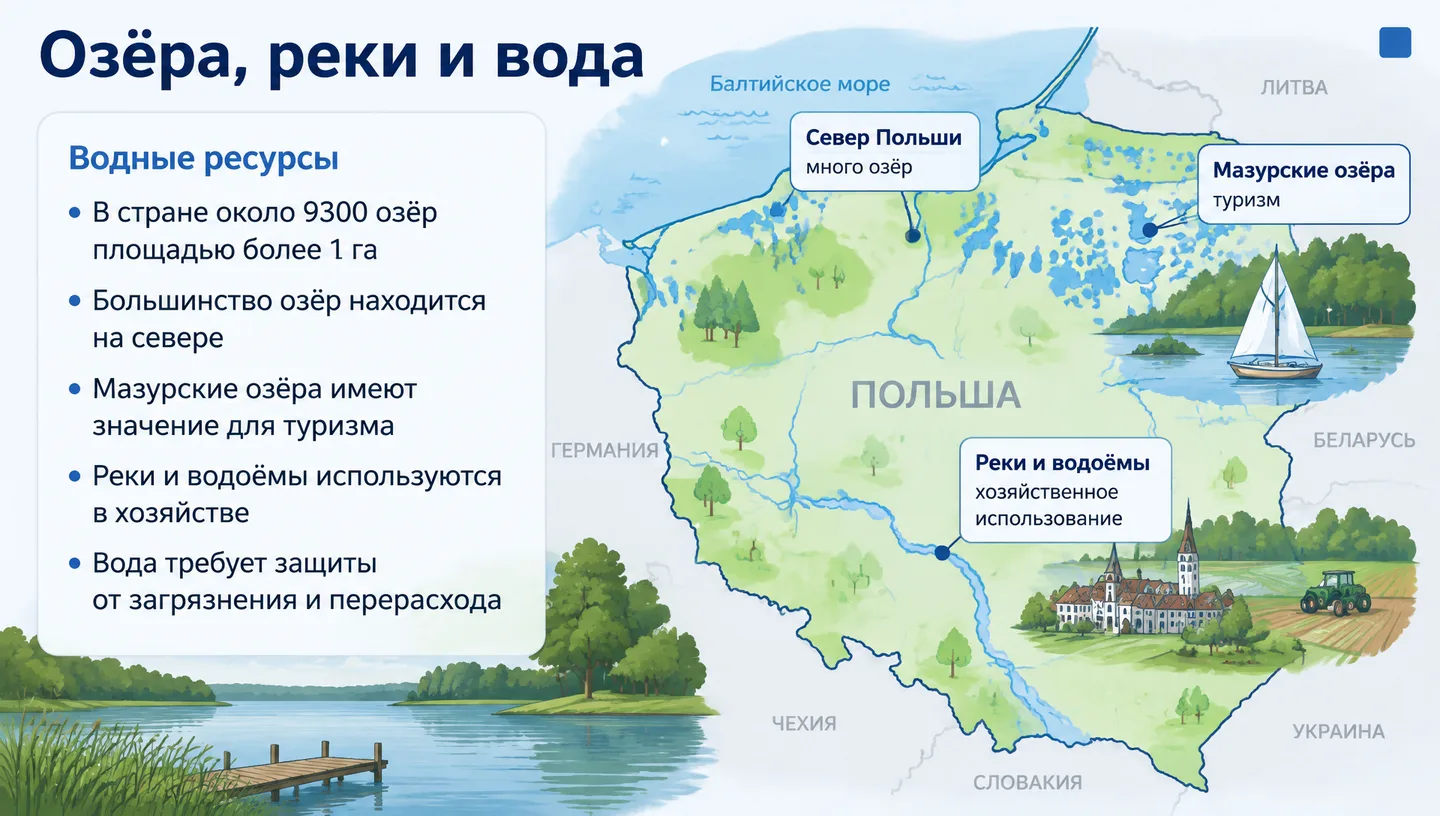 Озёра, реки и вода