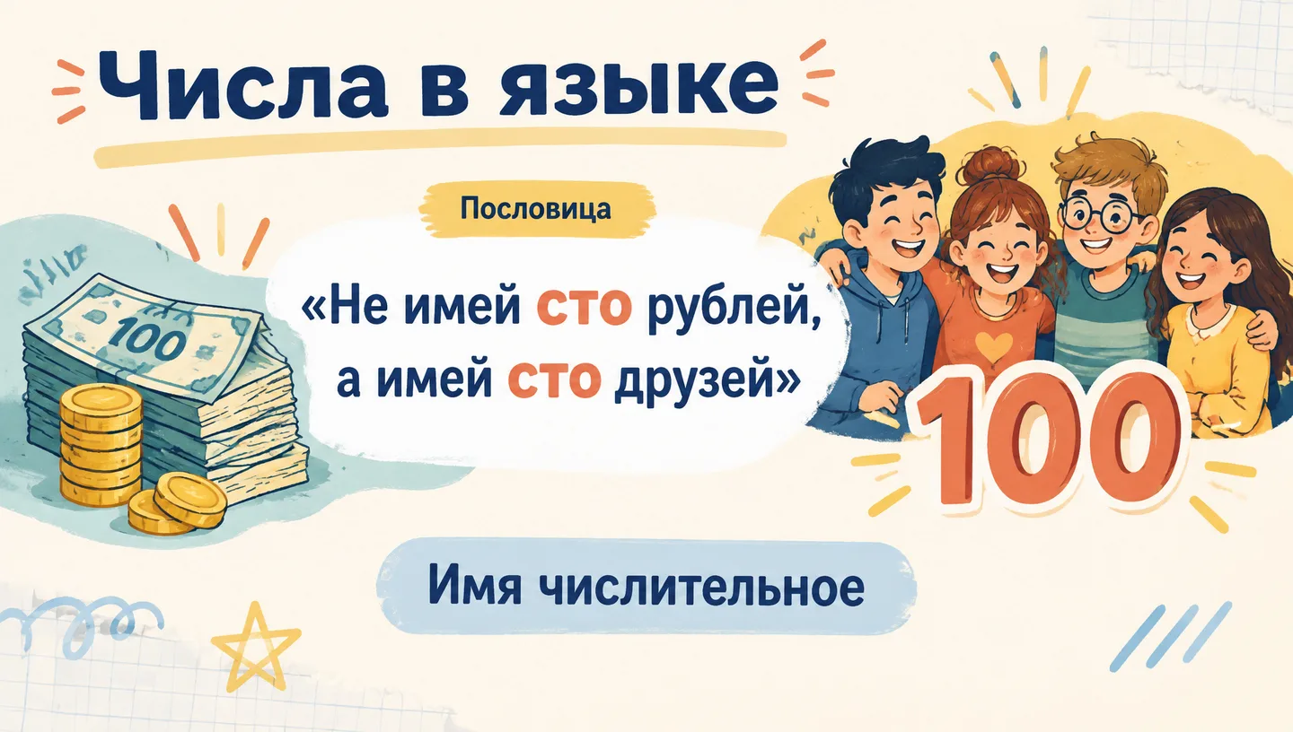 Первый слайд: Числа в языке