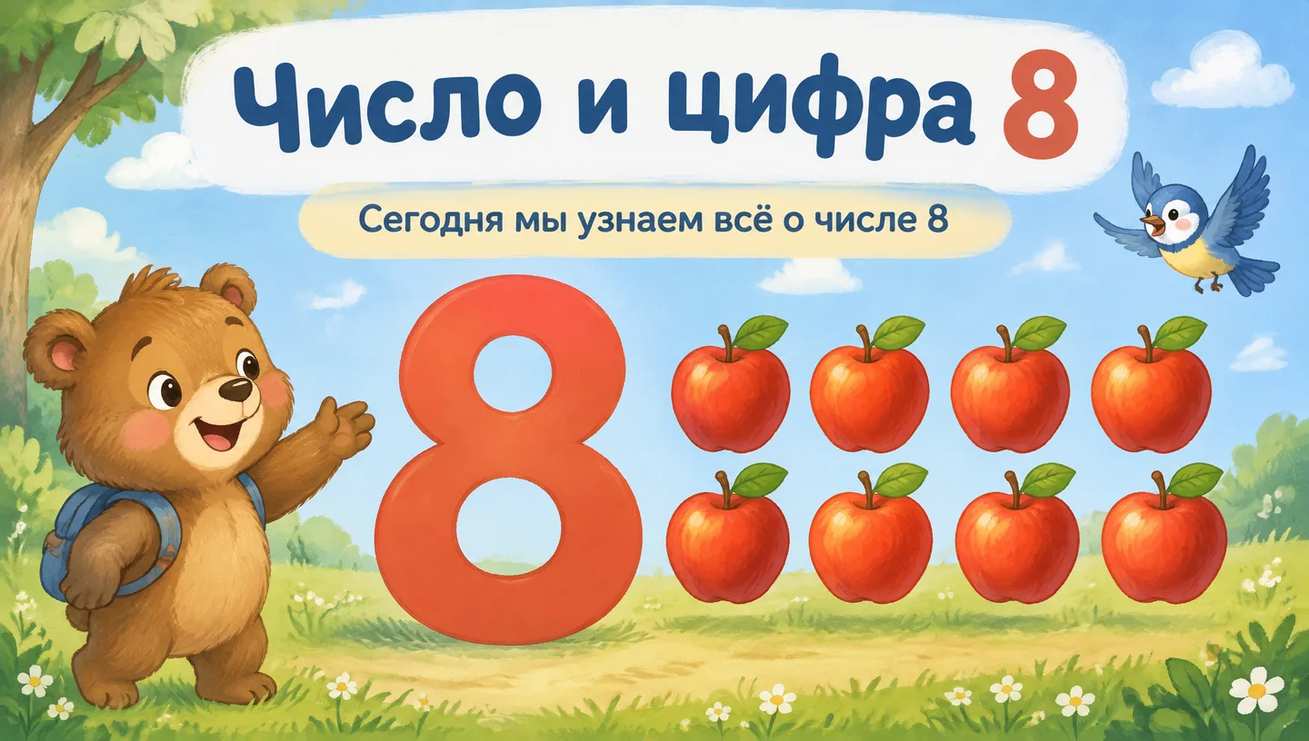 Первый слайд: Число и цифра 8