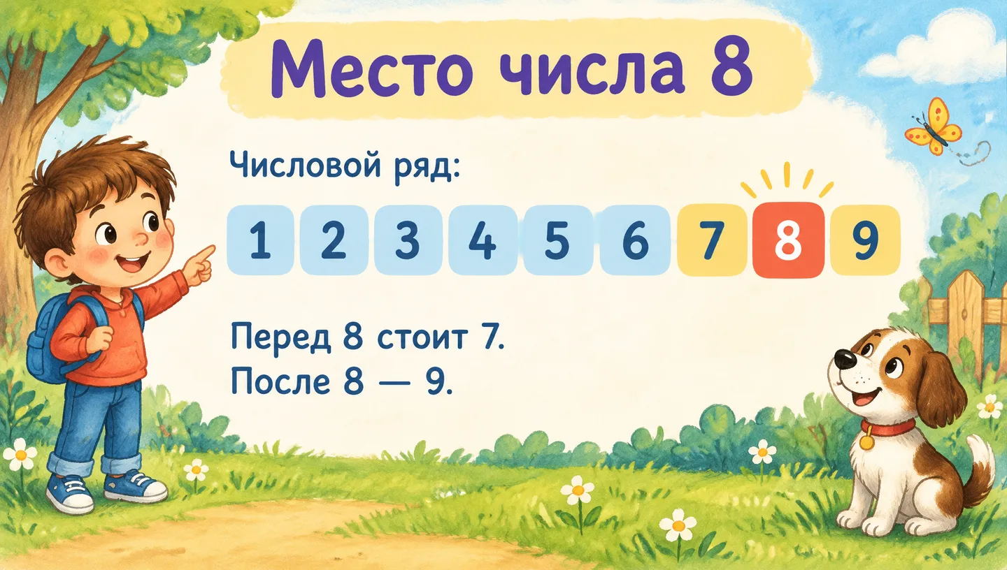 Место числа 8