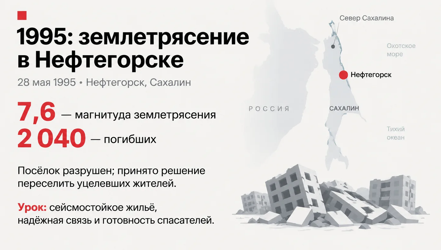 1995: землетрясение в Нефтегорске