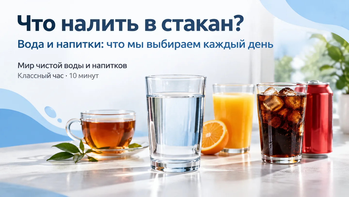 Первый слайд: Что налить в стакан?