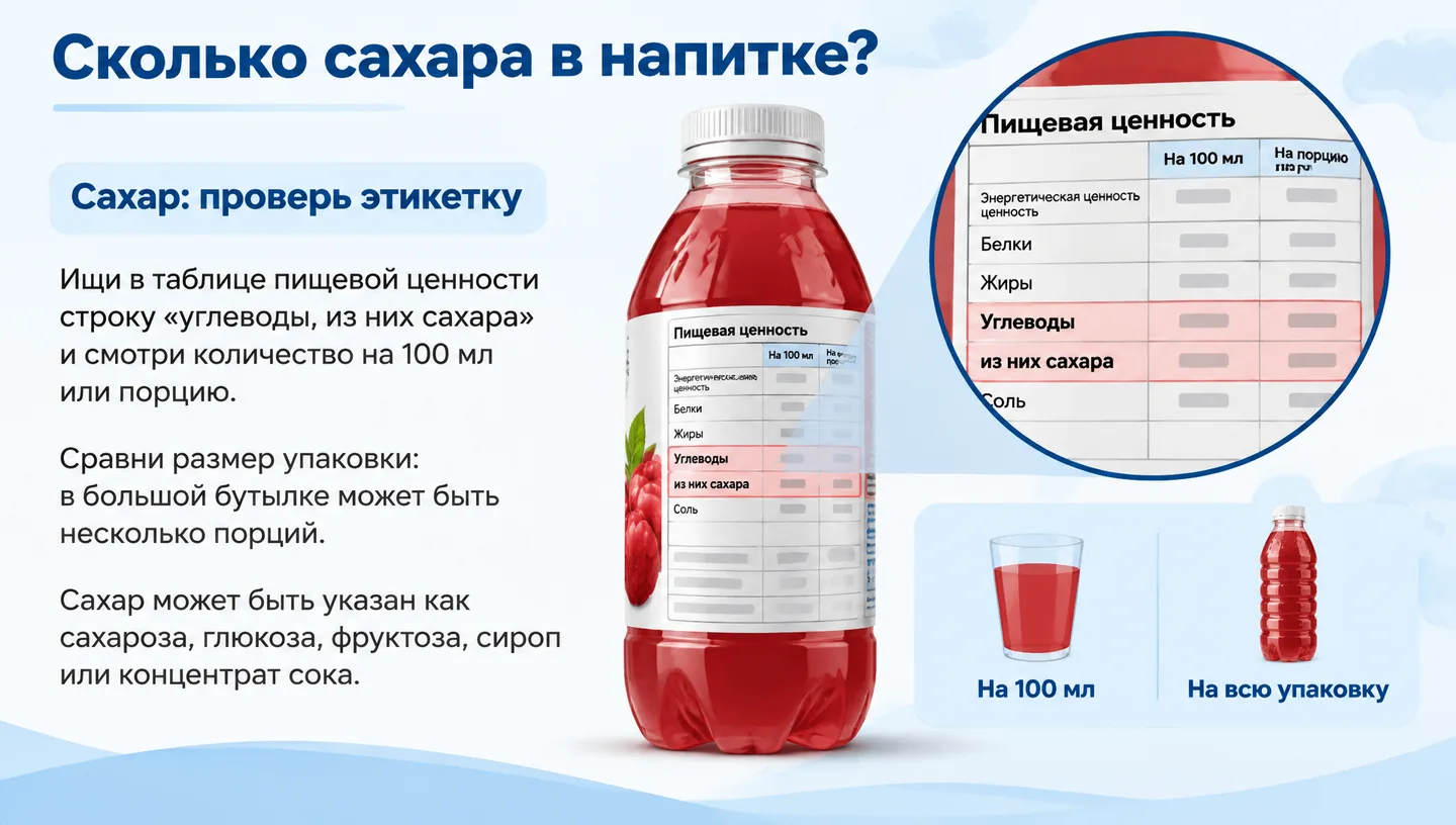 Сколько сахара в напитке?