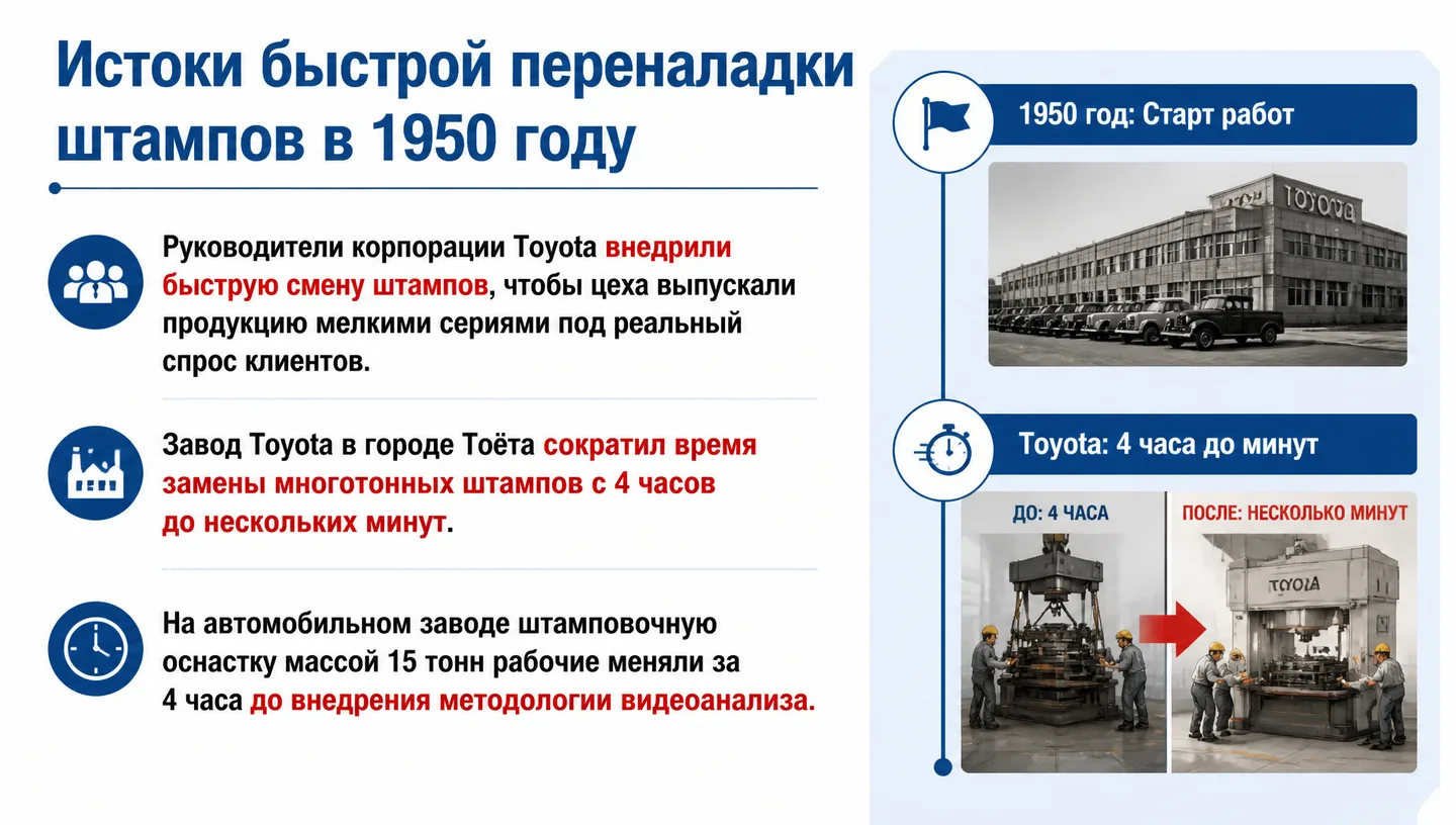 Истоки быстрой переналадки штампов в 1950 году