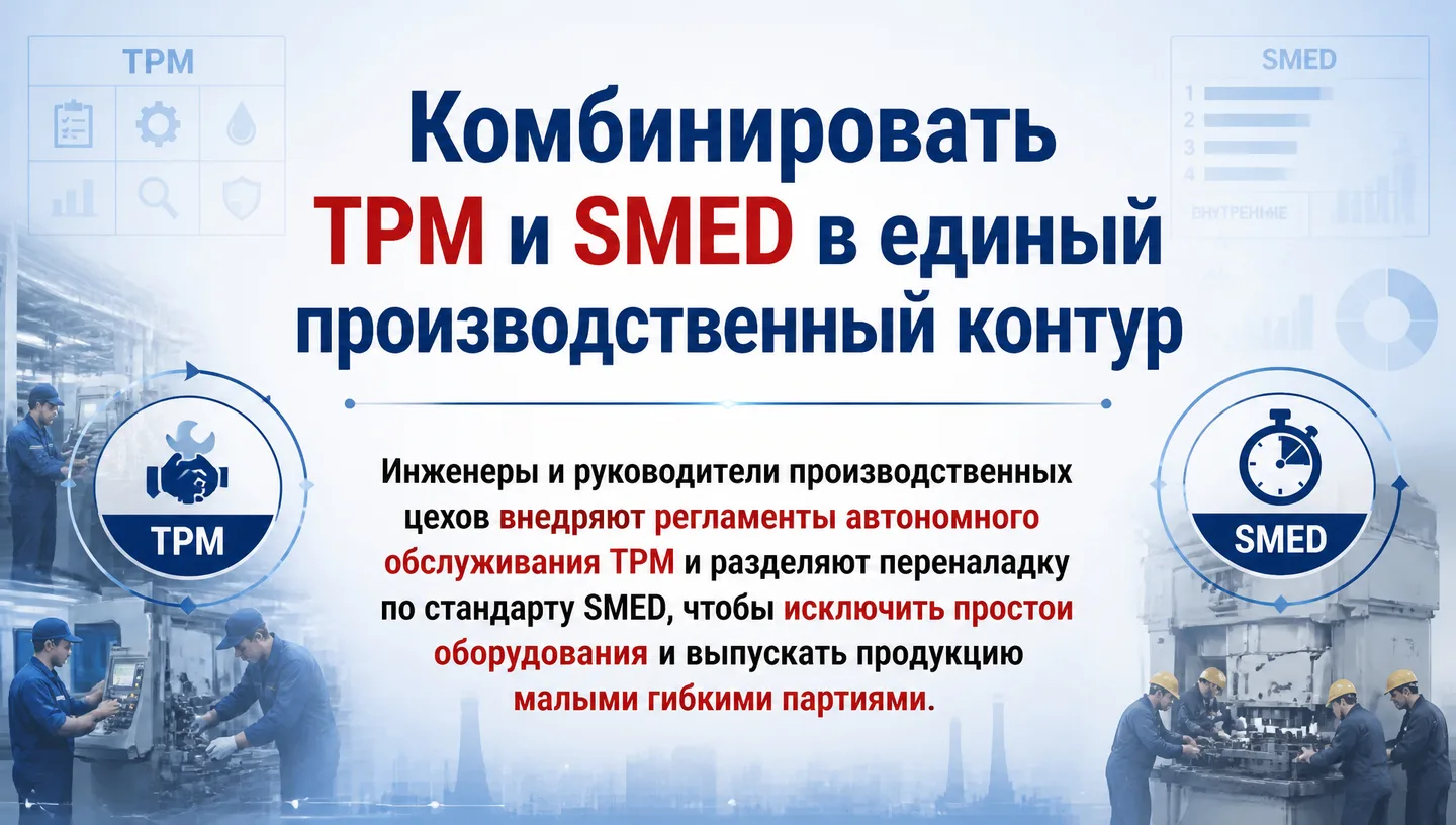 Комбинировать TPM и SMED в единый производственный контур