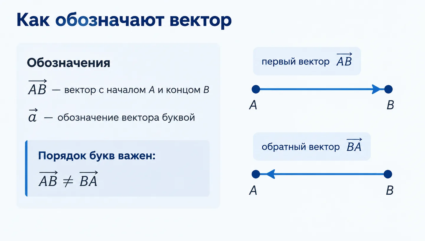 Как обозначают вектор
