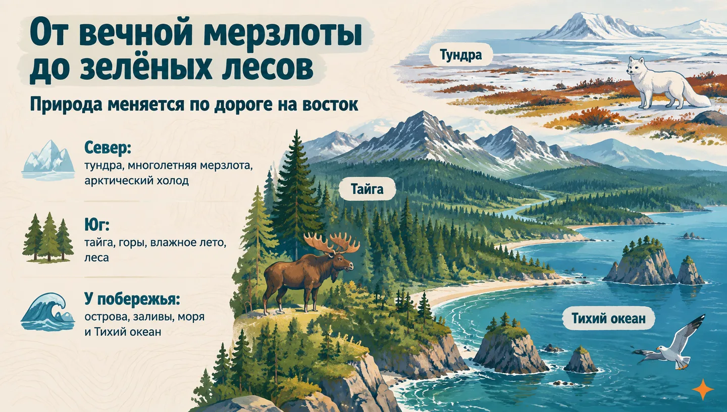 От вечной мерзлоты до зелёных лесов