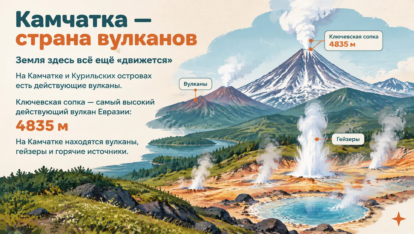 Камчатка — страна вулканов