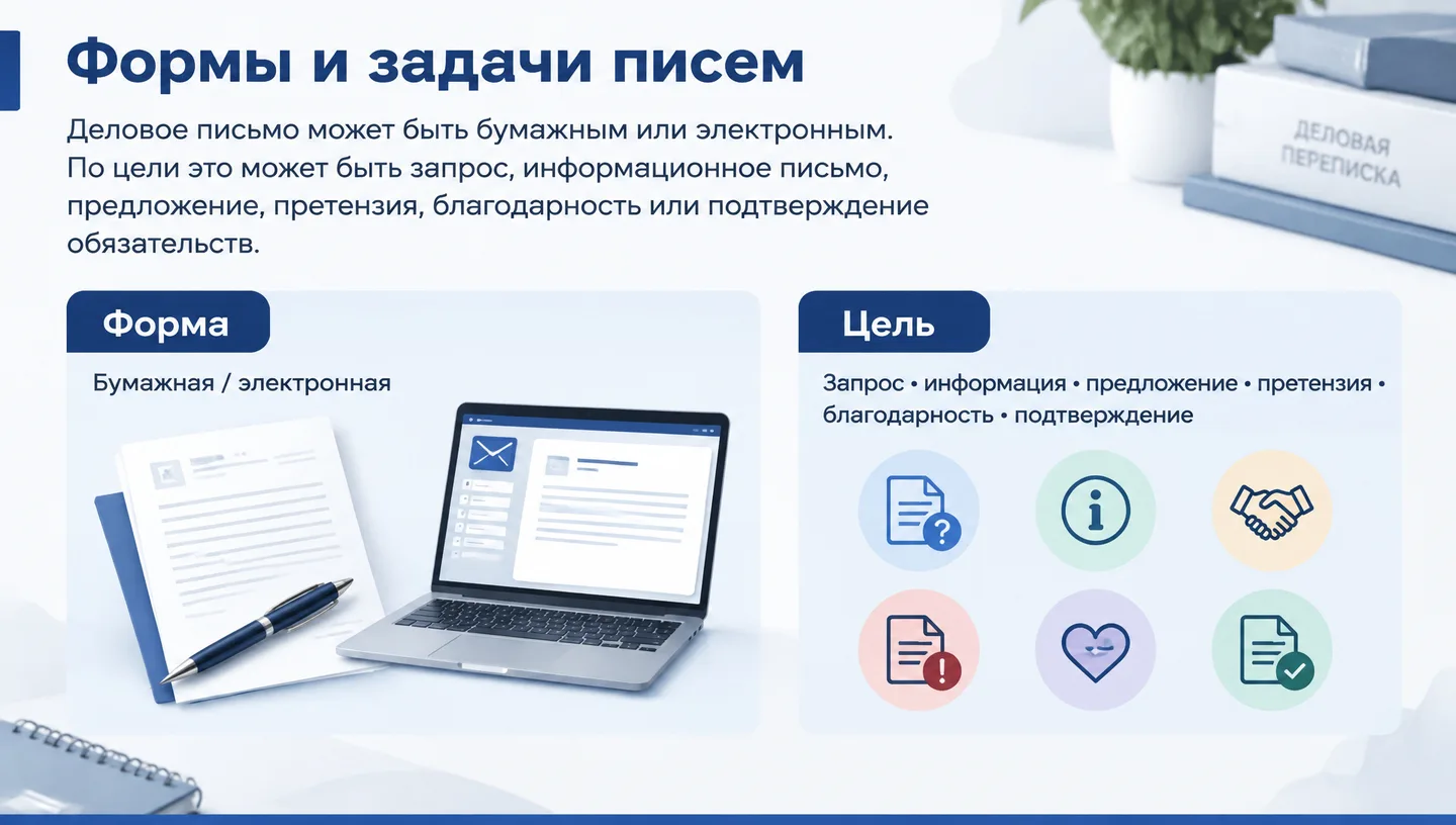Формы и задачи писем