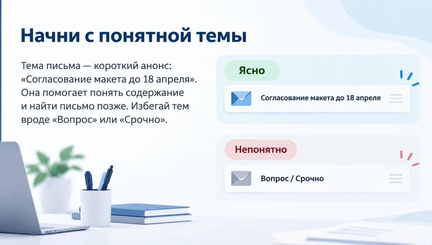 Начни с понятной темы