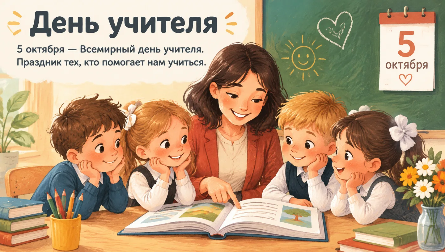 Первый слайд: День учителя