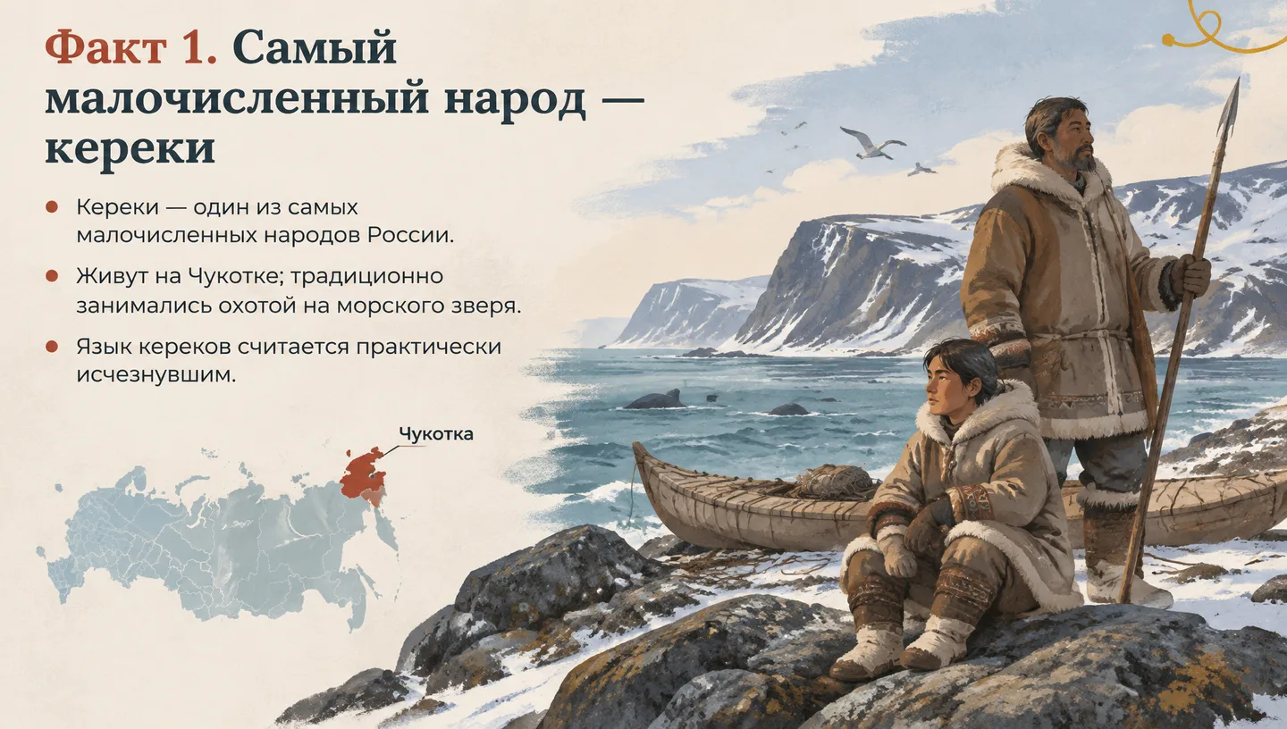 Факт 1. Самый малочисленный народ — кереки