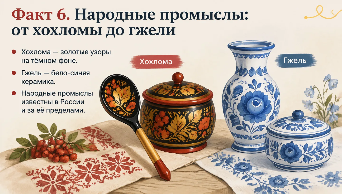 Факт 6. Народные промыслы: от хохломы до гжели