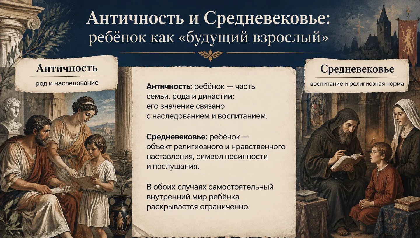 Античность и Средневековье: ребёнок как «будущий взрослый»