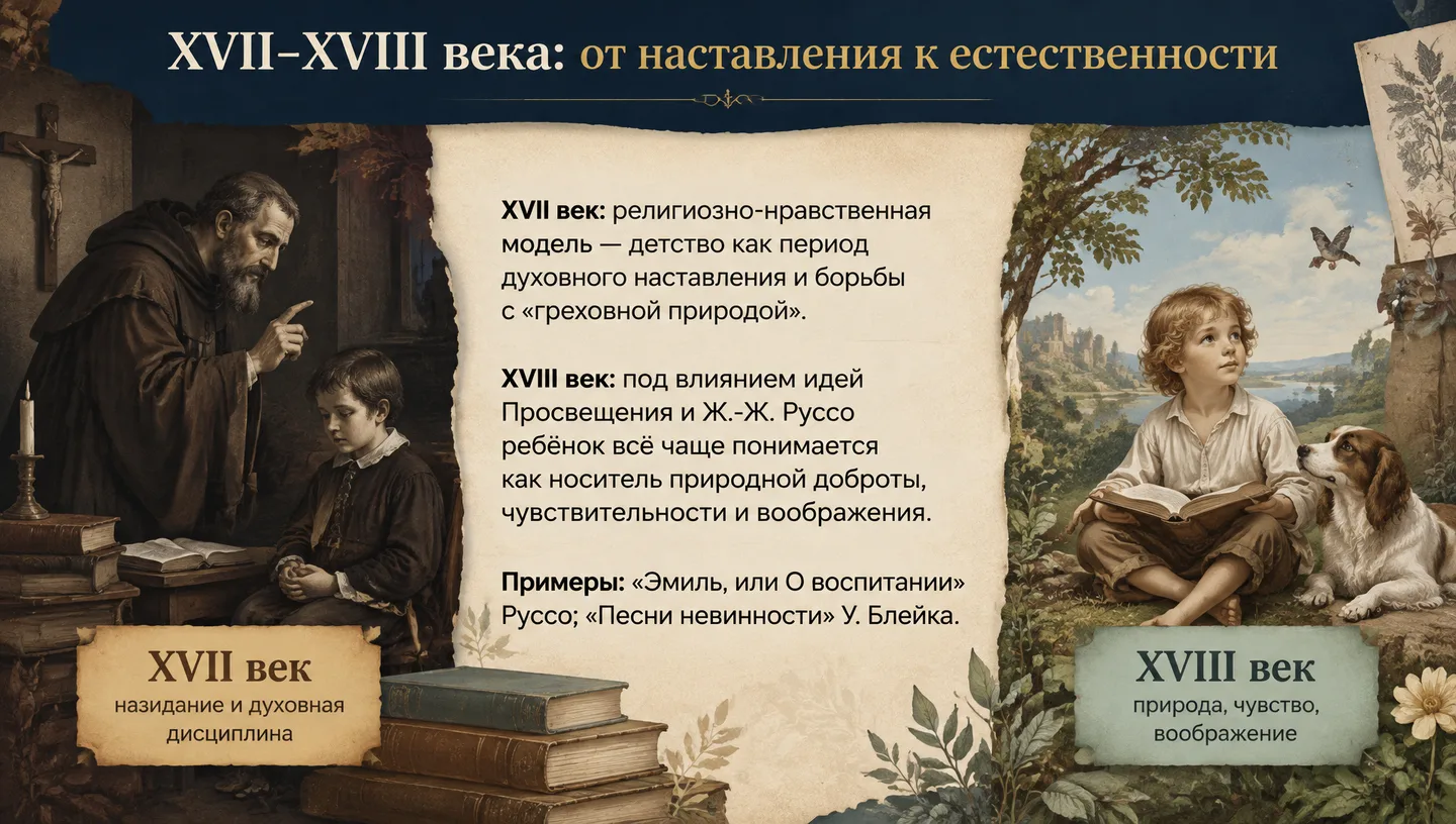 XVII–XVIII века: от наставления к естественности