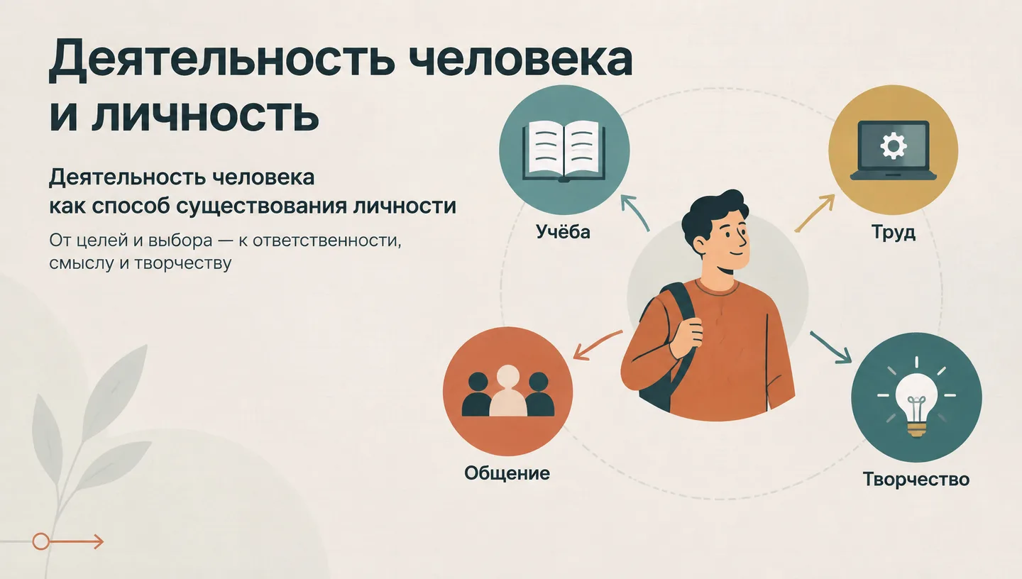 Первый слайд: Деятельность человека и личность