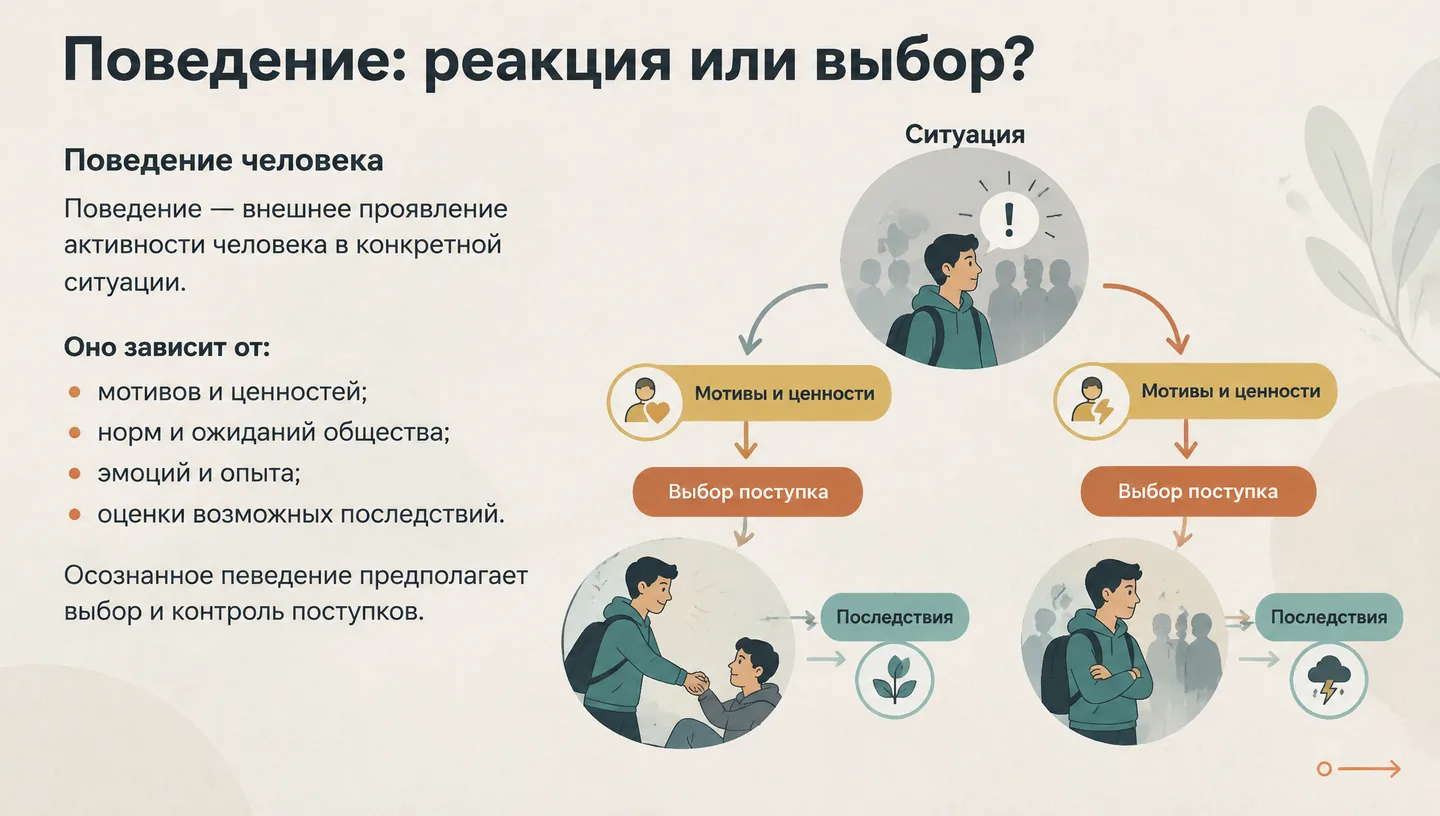 Поведение: реакция или выбор?