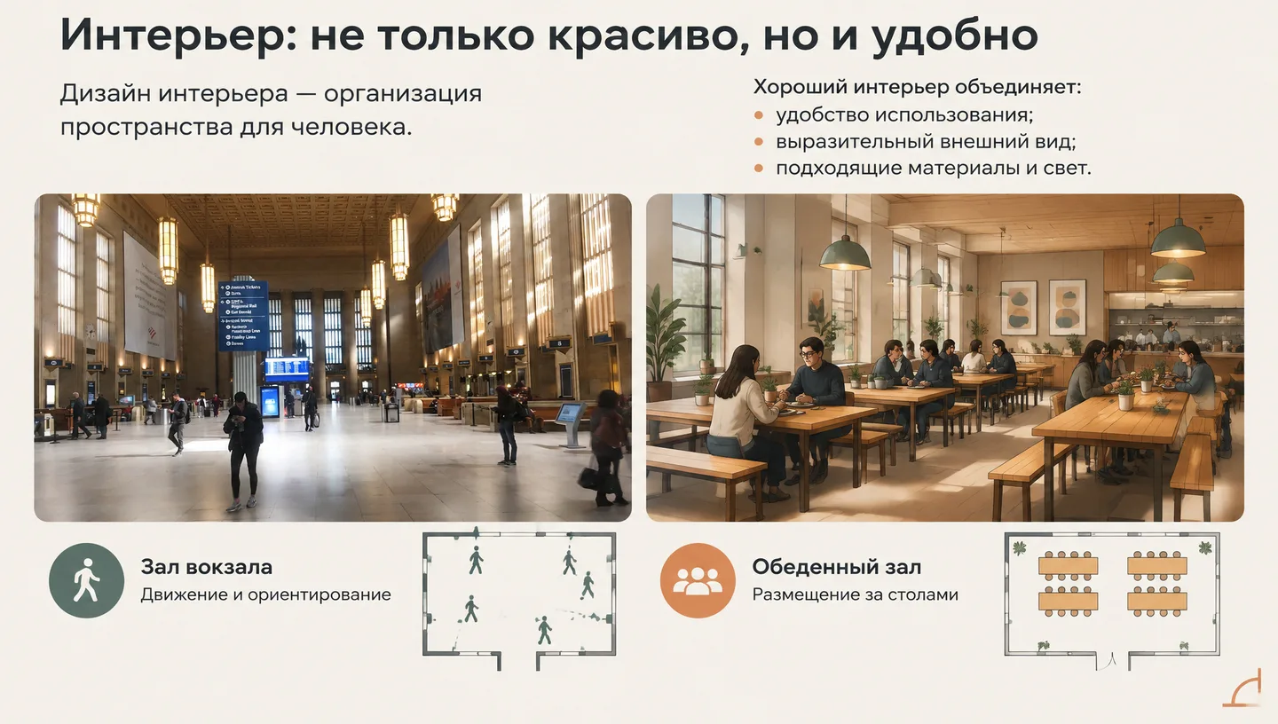 Первый слайд: Интерьер: не только красиво, но и удобно