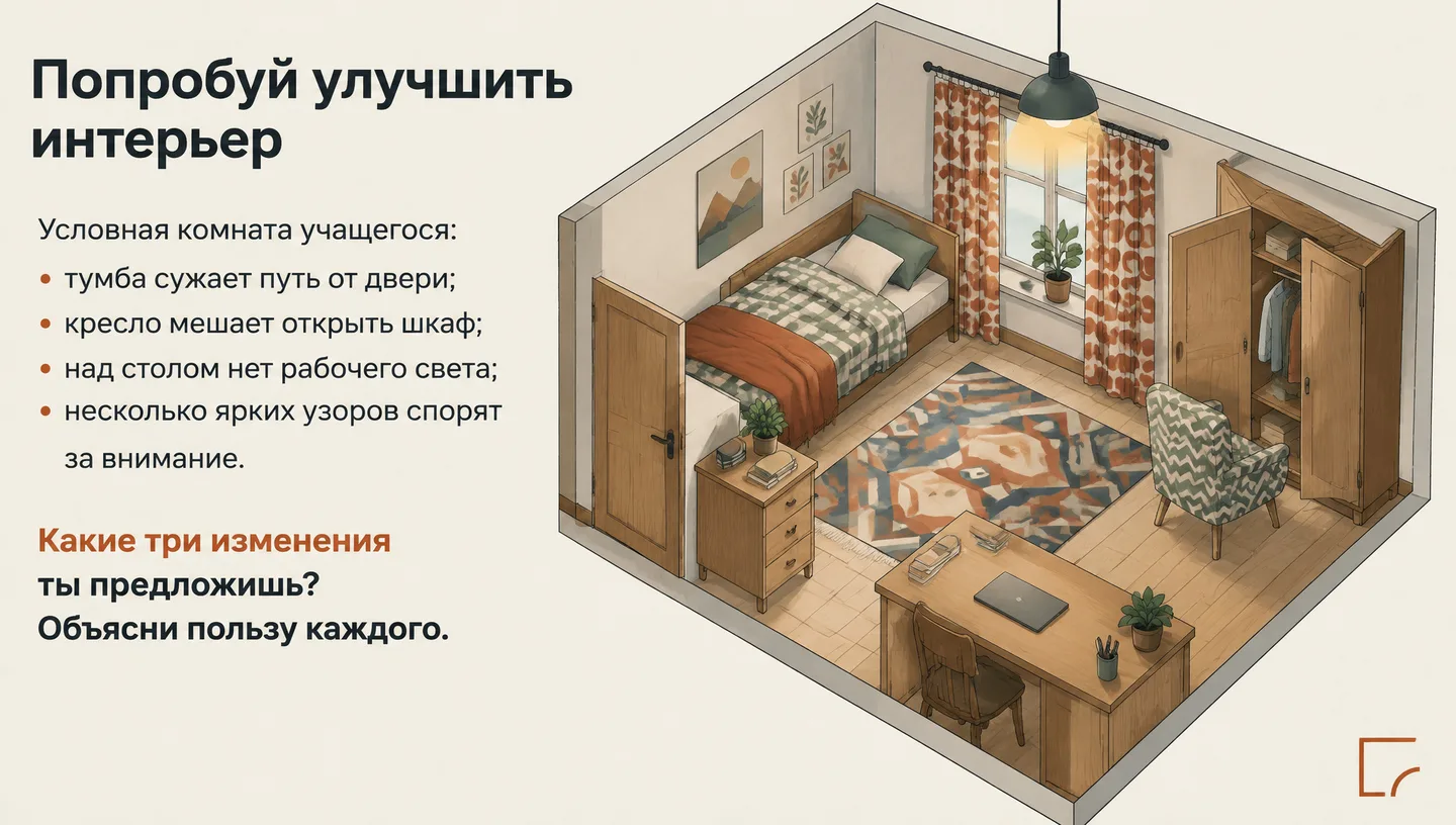 Попробуй улучшить интерьер
