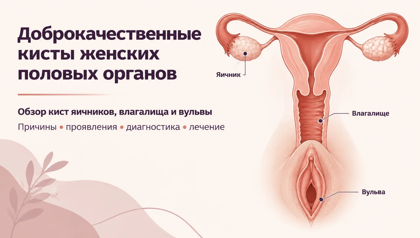 Первый слайд: Доброкачественные кисты женских половых органов