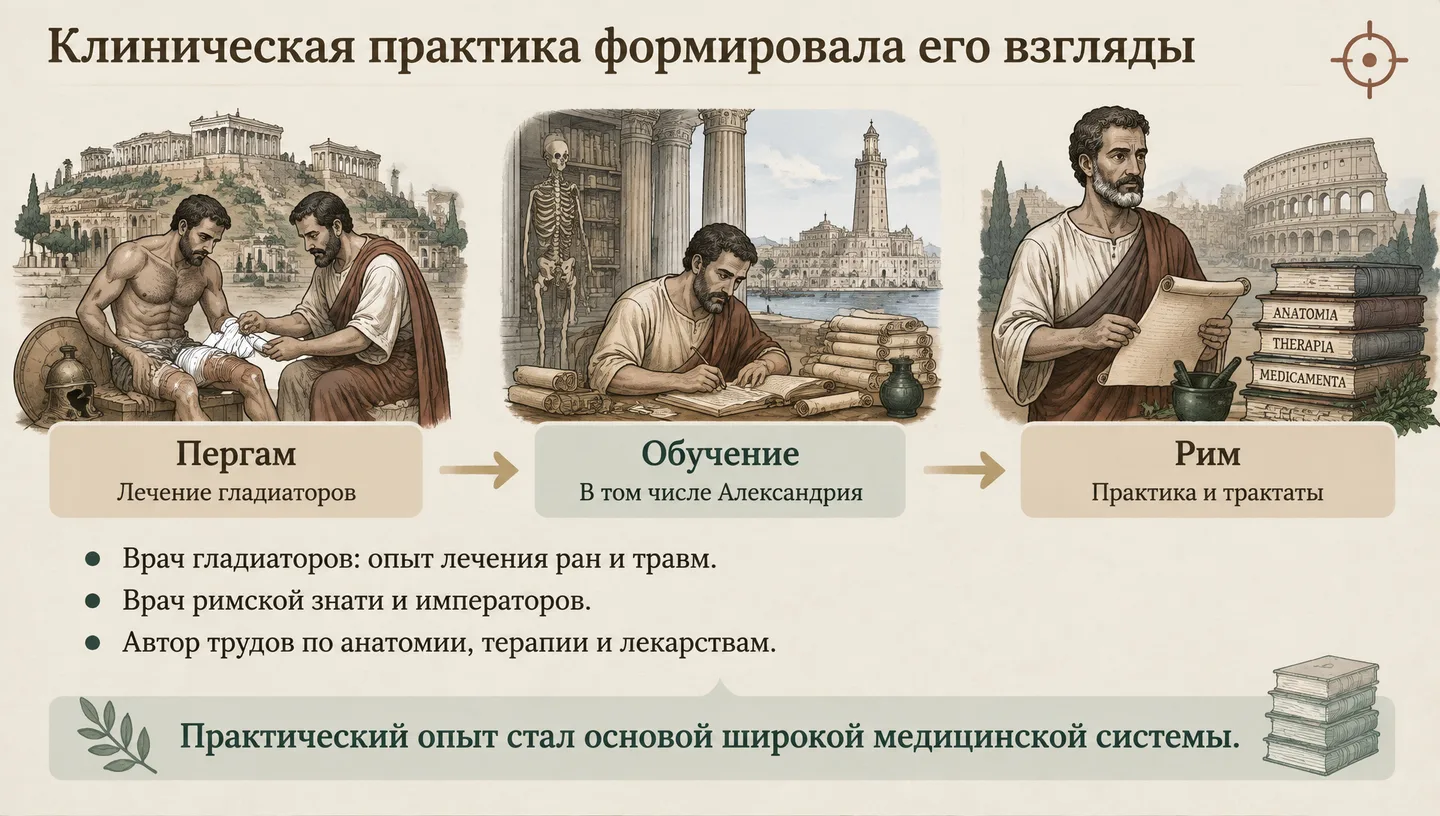 Клиническая практика формировала его взгляды