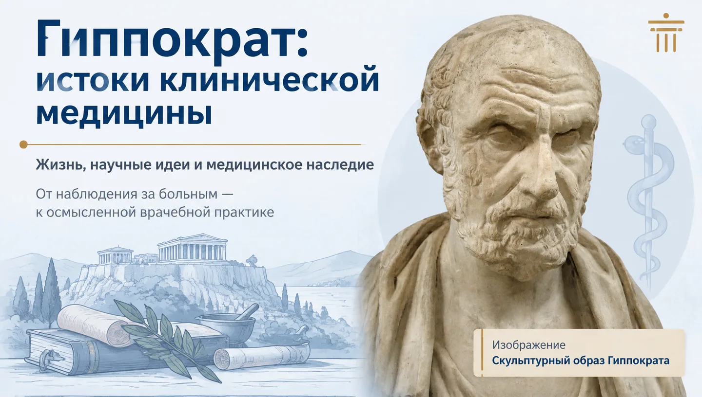Первый слайд: Гиппократ: истоки клинической медицины