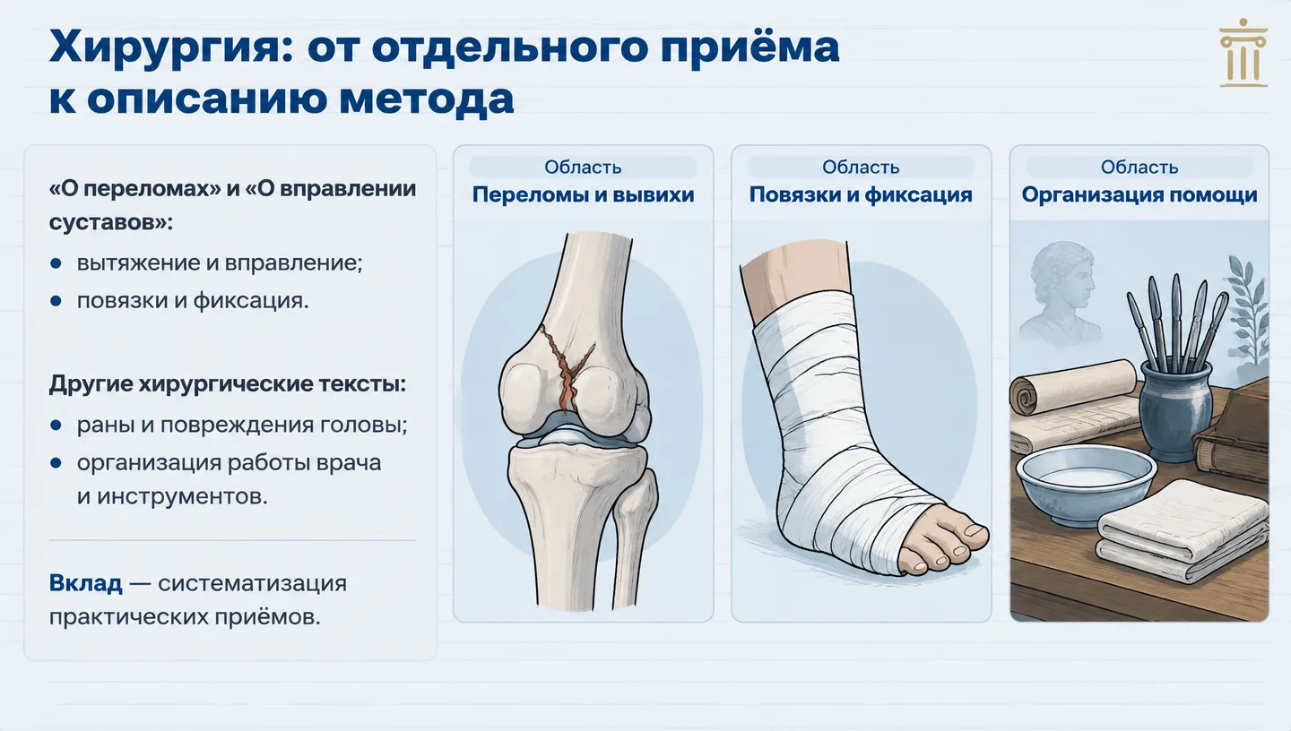 Хирургия: от отдельного приёма к описанию метода