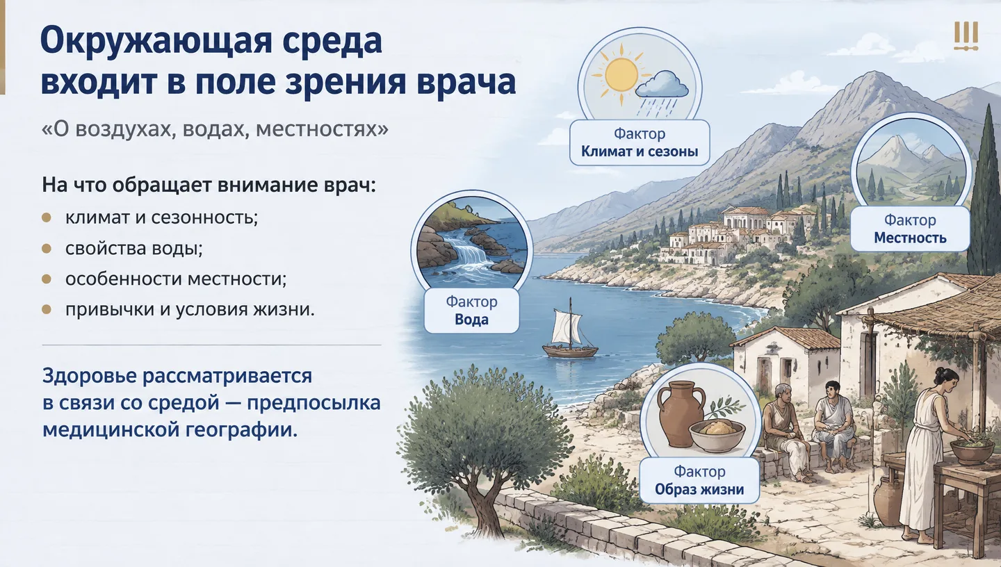 Окружающая среда входит в поле зрения врача