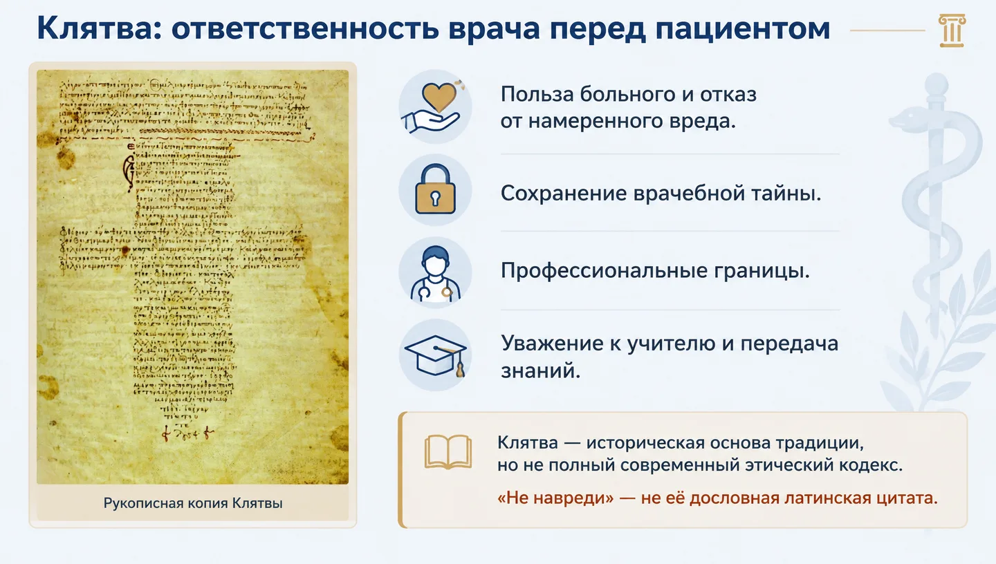 Клятва: ответственность врача перед пациентом
