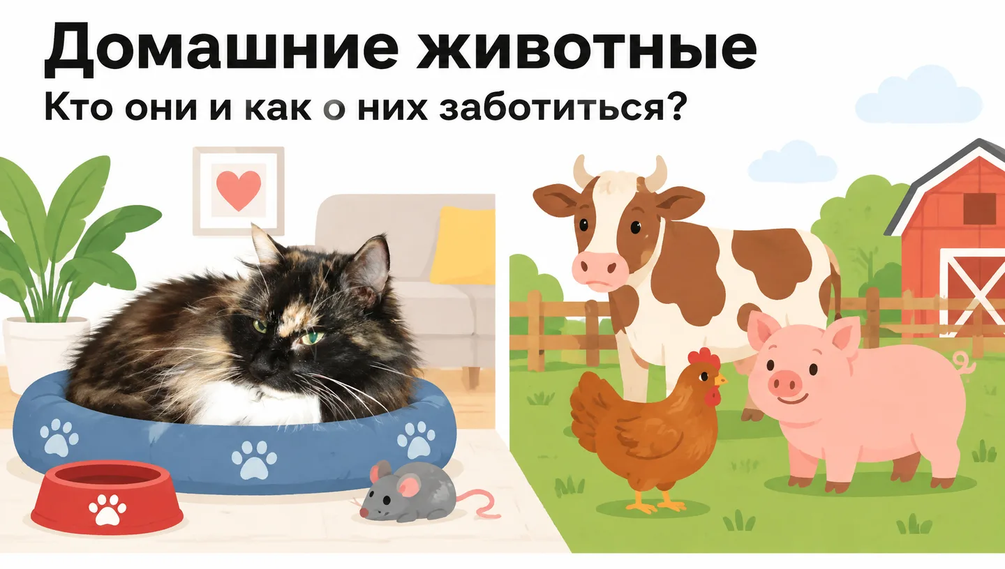 Первый слайд: Домашние животные