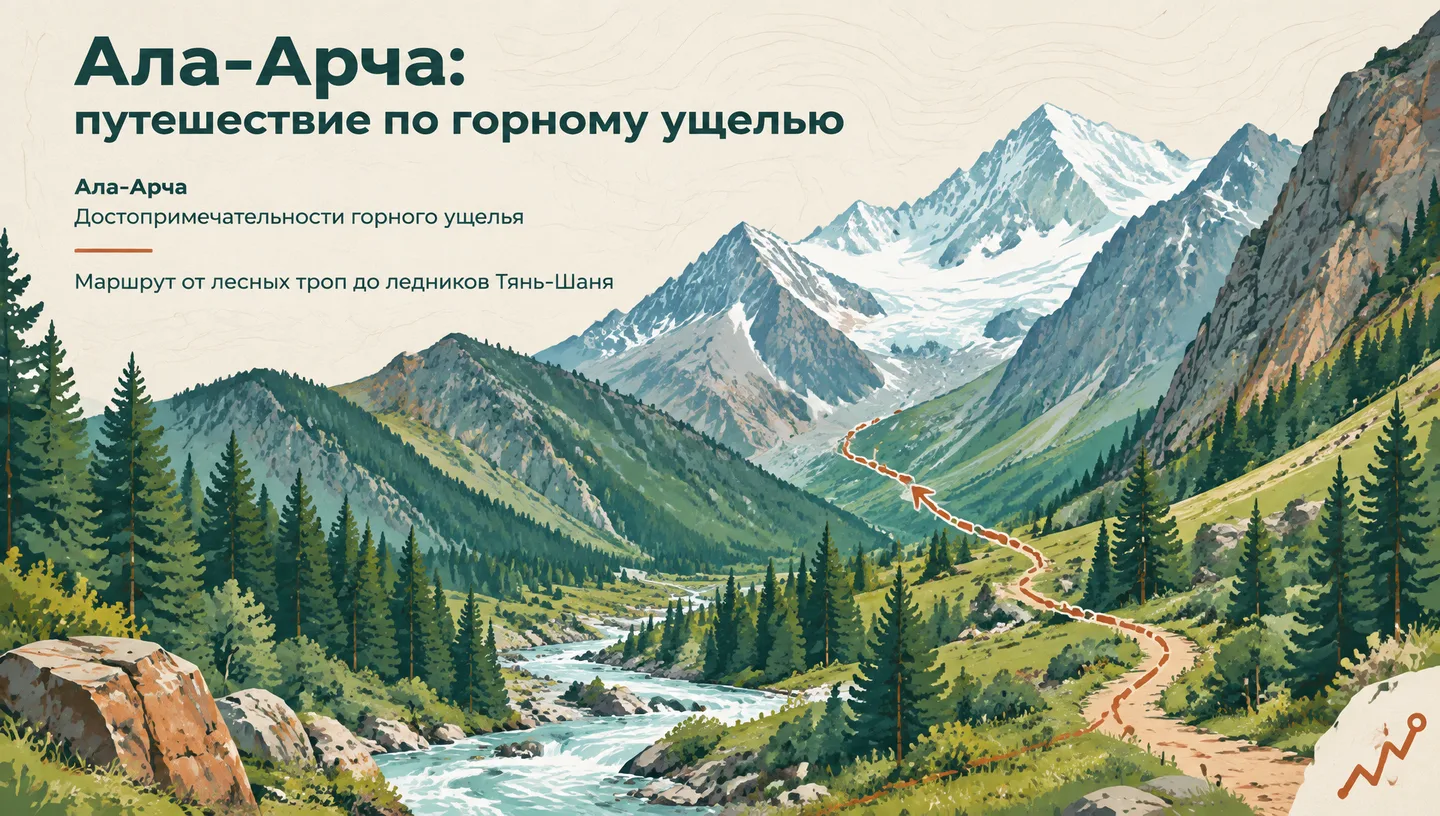 Первый слайд: Ала-Арча: путешествие по горному ущелью