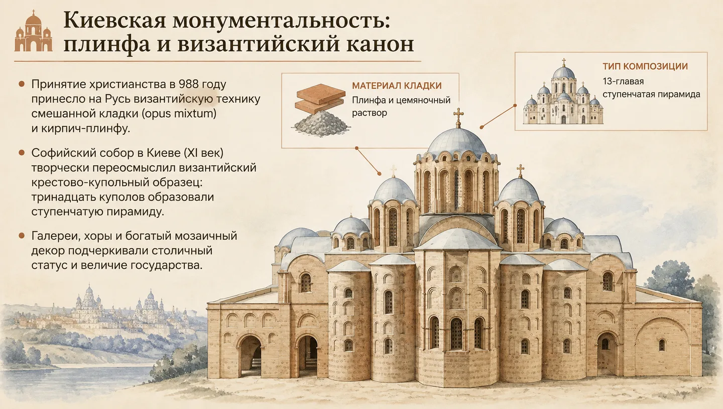 Киевская монументальность: плинфа и византийский канон