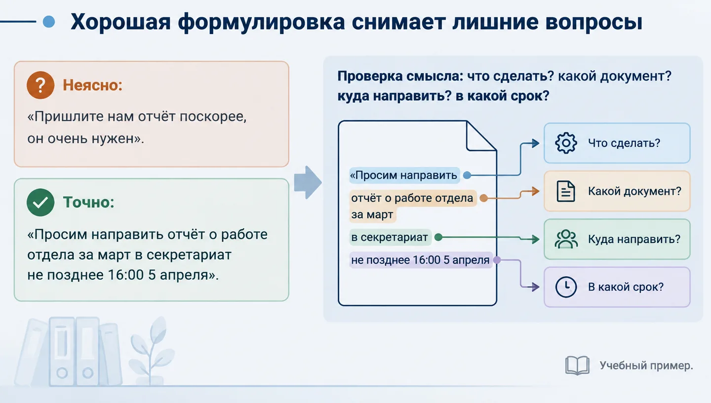 Хорошая формулировка снимает лишние вопросы