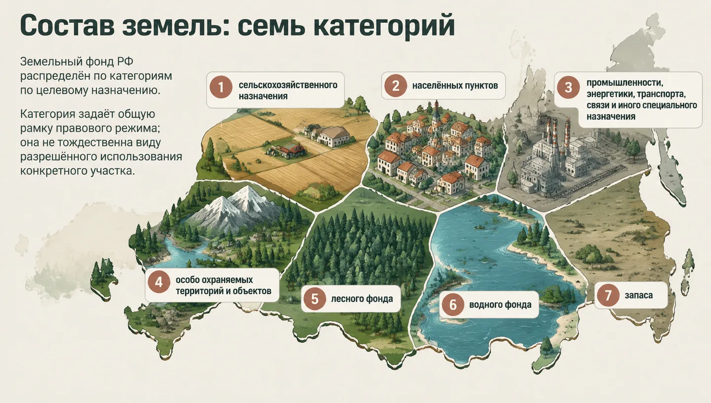 Состав земель: семь категорий