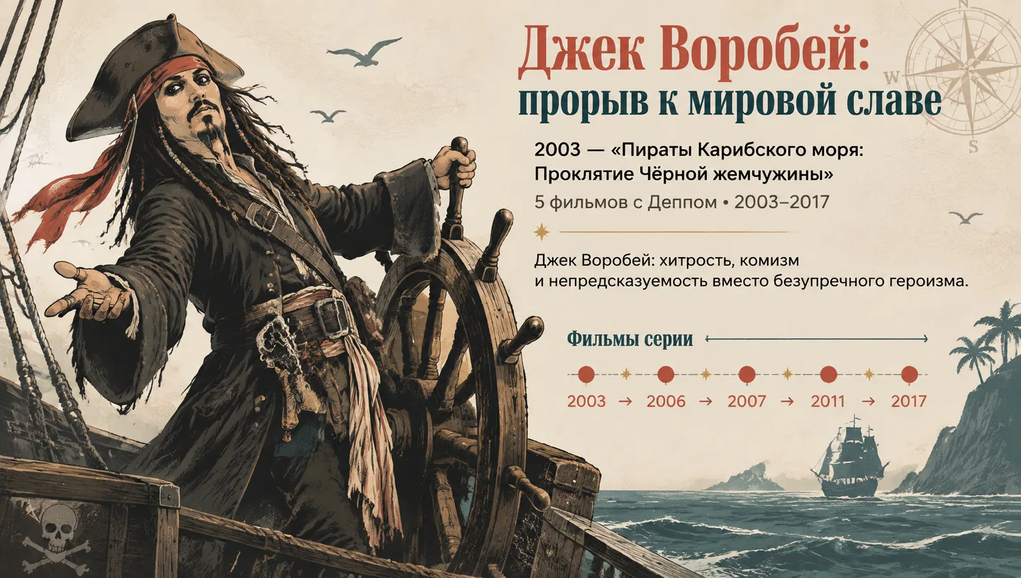 Джек Воробей: прорыв к мировой славе