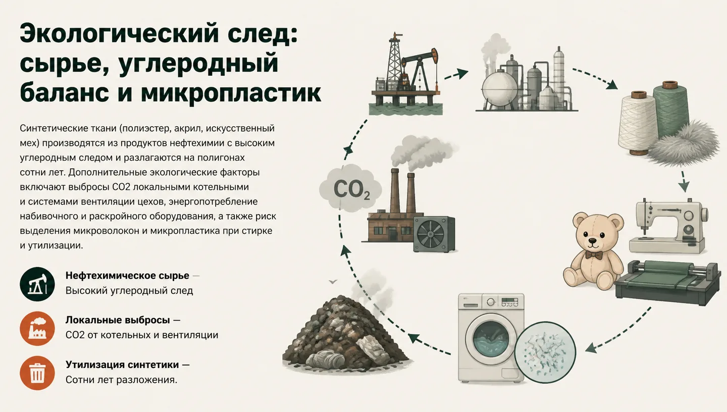 Экологический след: сырье, углеродный баланс и микропластик