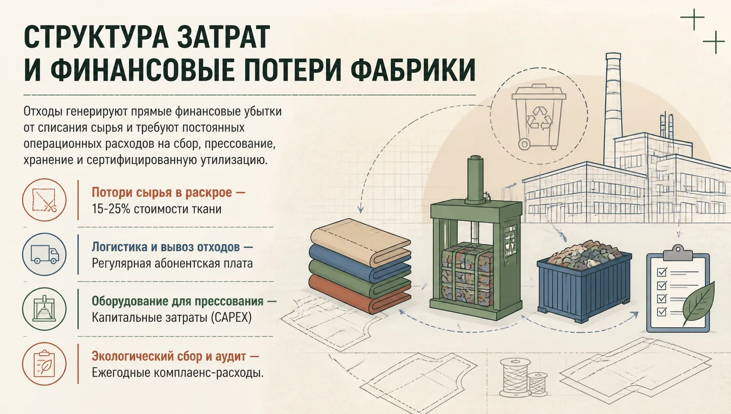 Структура затрат и финансовые потери фабрики