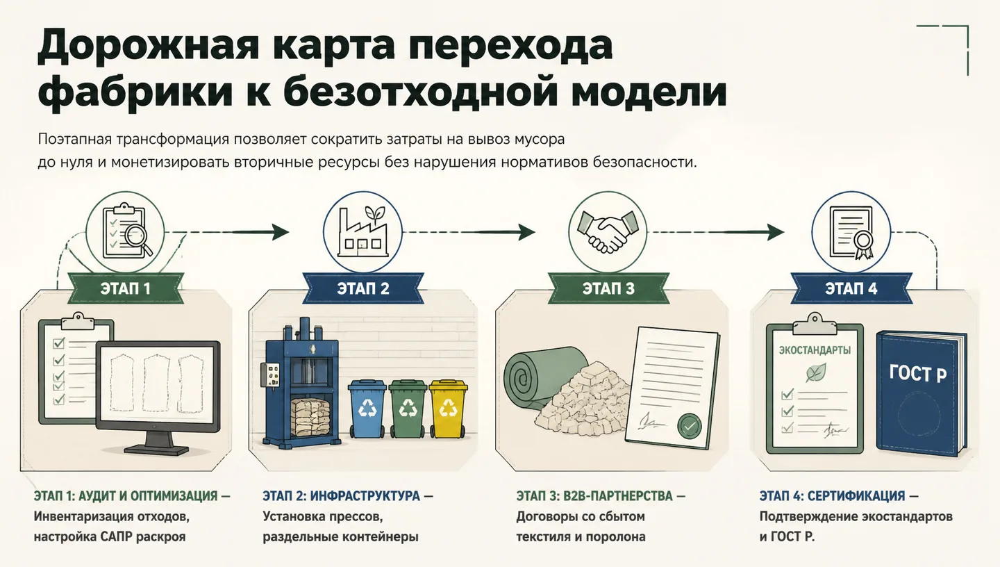 Дорожная карта перехода фабрики к безотходной модели