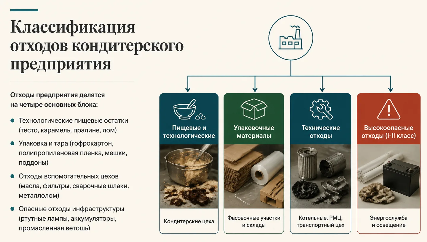 Классификация отходов кондитерского предприятия