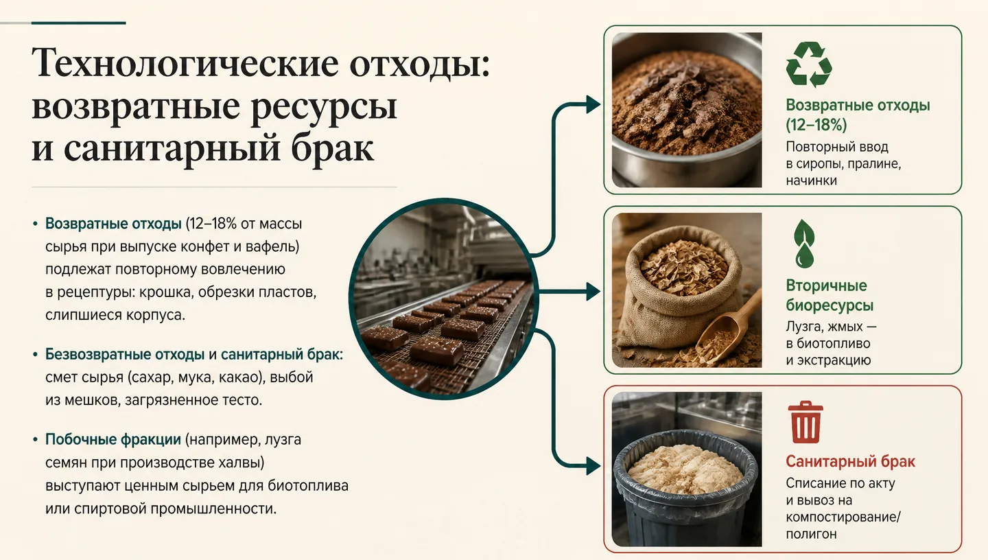 Технологические отходы: возвратные ресурсы и санитарный брак