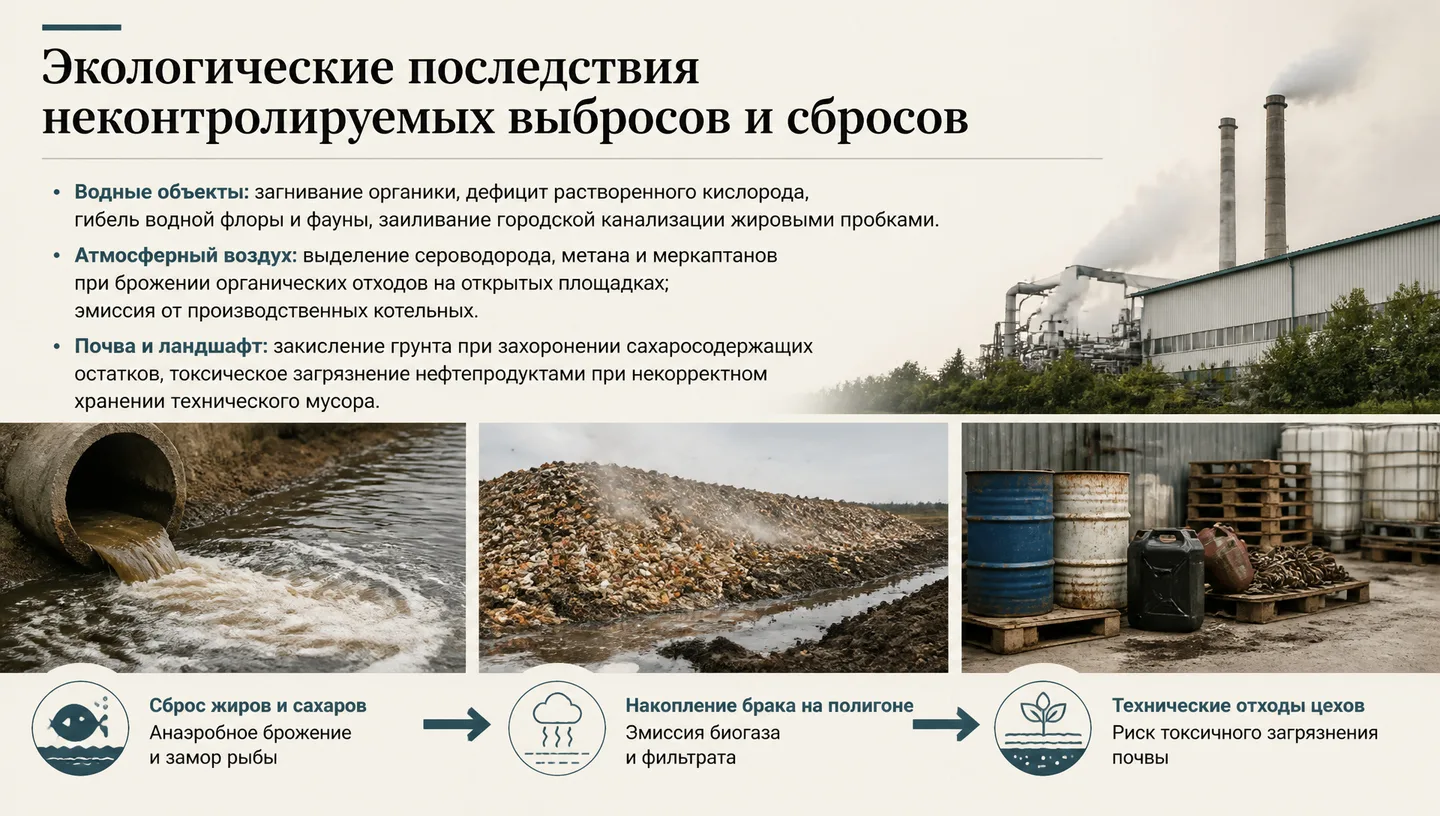 Экологические последствия неконтролируемых выбросов и сбросов