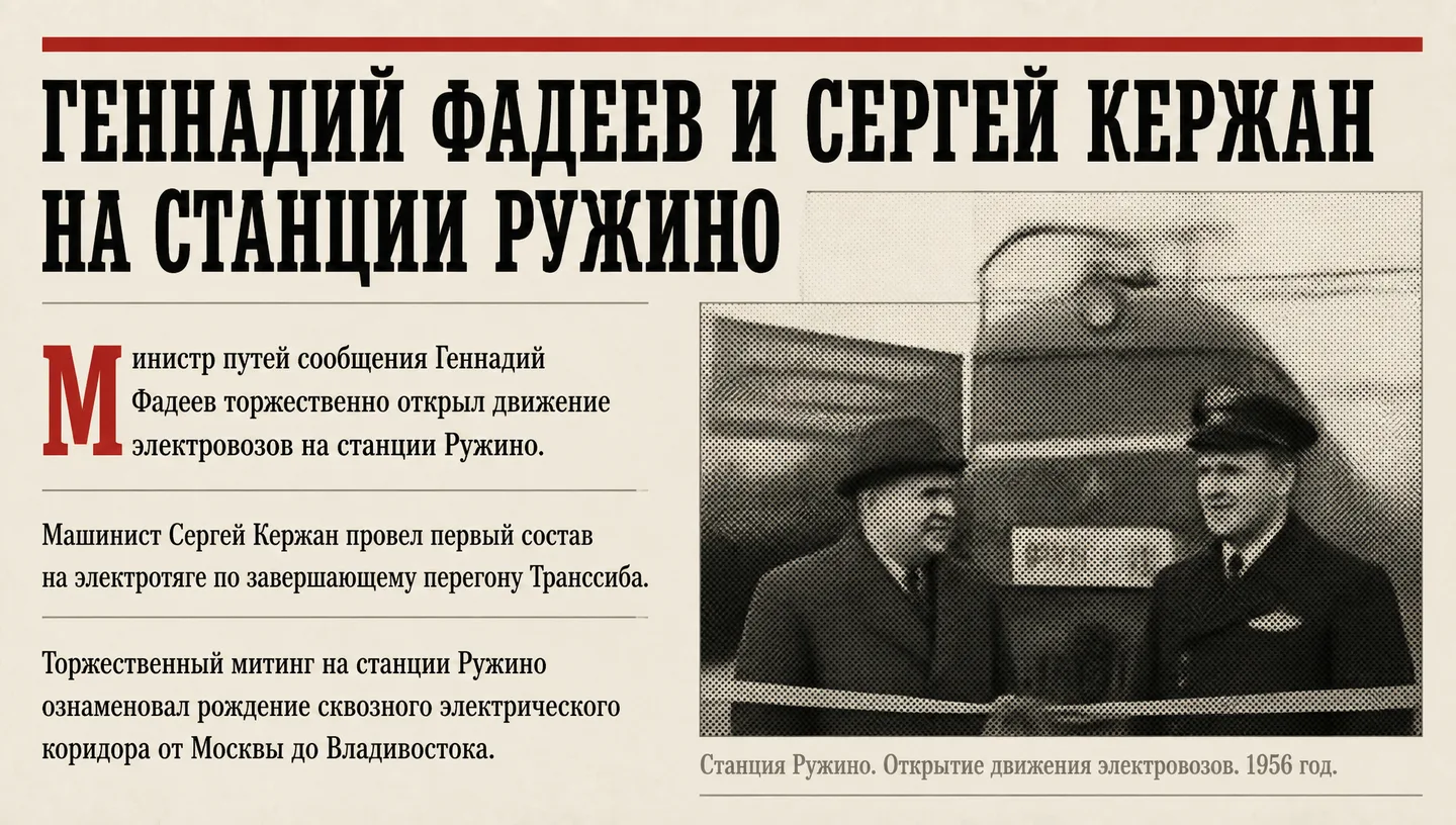 Геннадий Фадеев и Сергей Кержан на станции Ружино