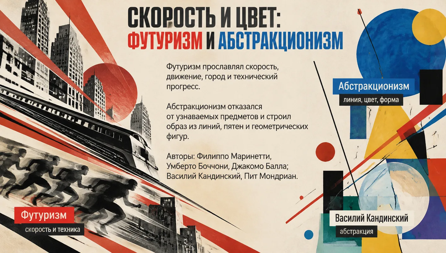 Скорость и цвет: футуризм и абстракционизм