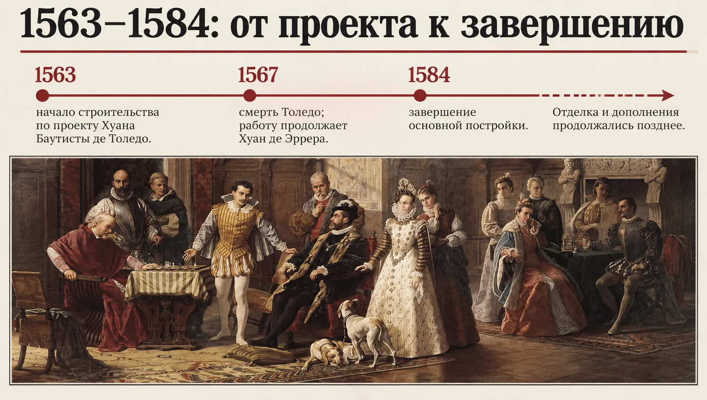 1563–1584: от проекта к завершению
