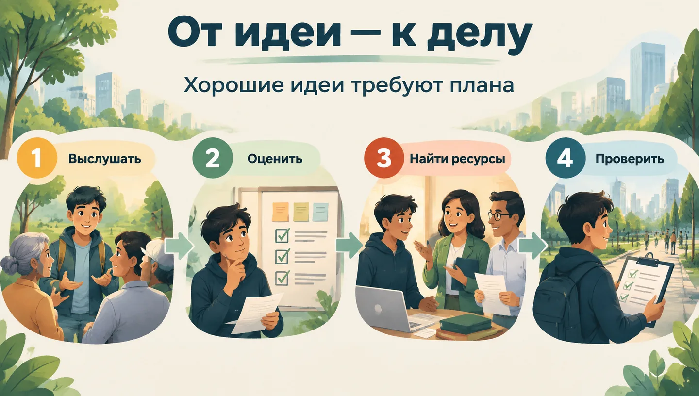 От идеи — к делу