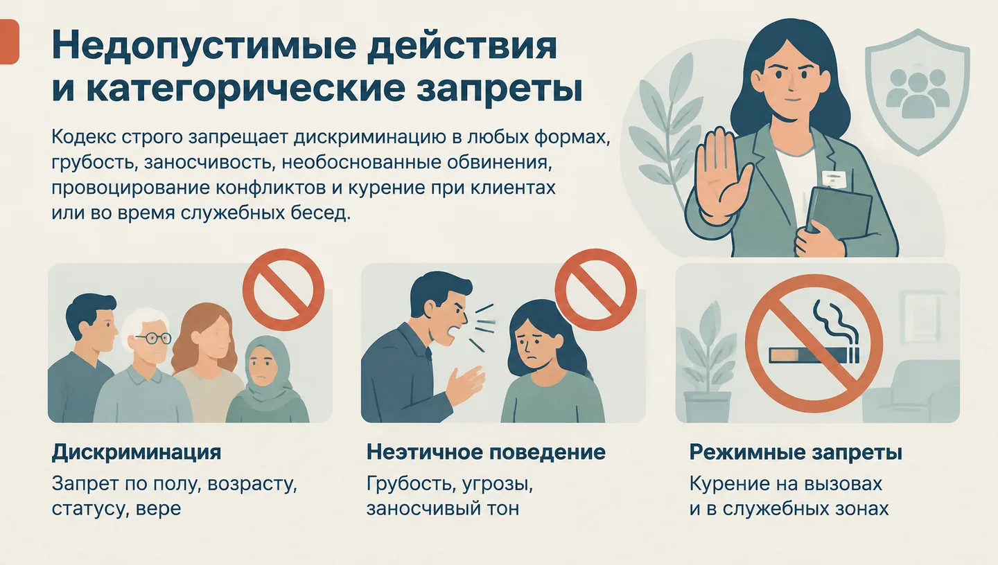 Недопустимые действия и категорические запреты