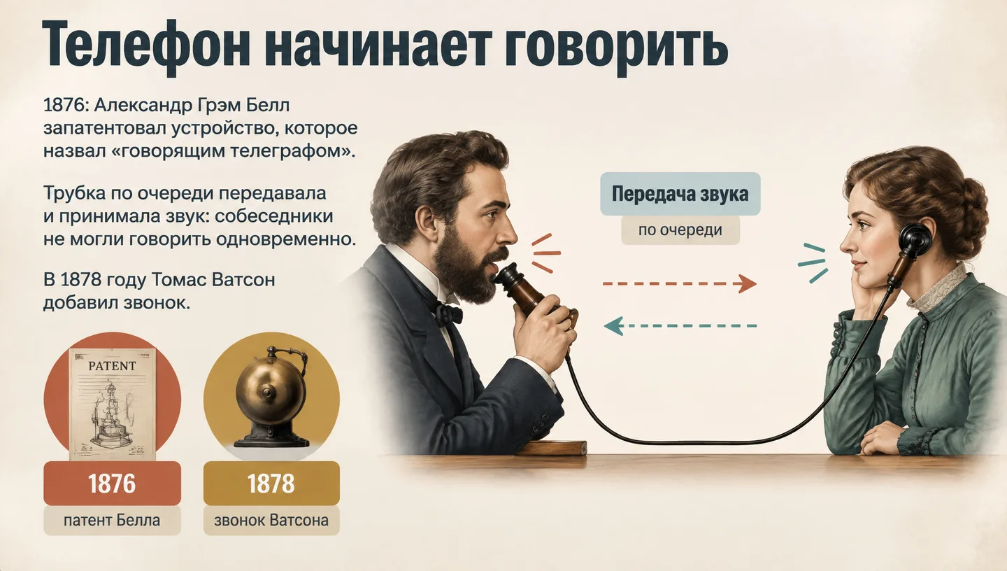 Телефон начинает говорить