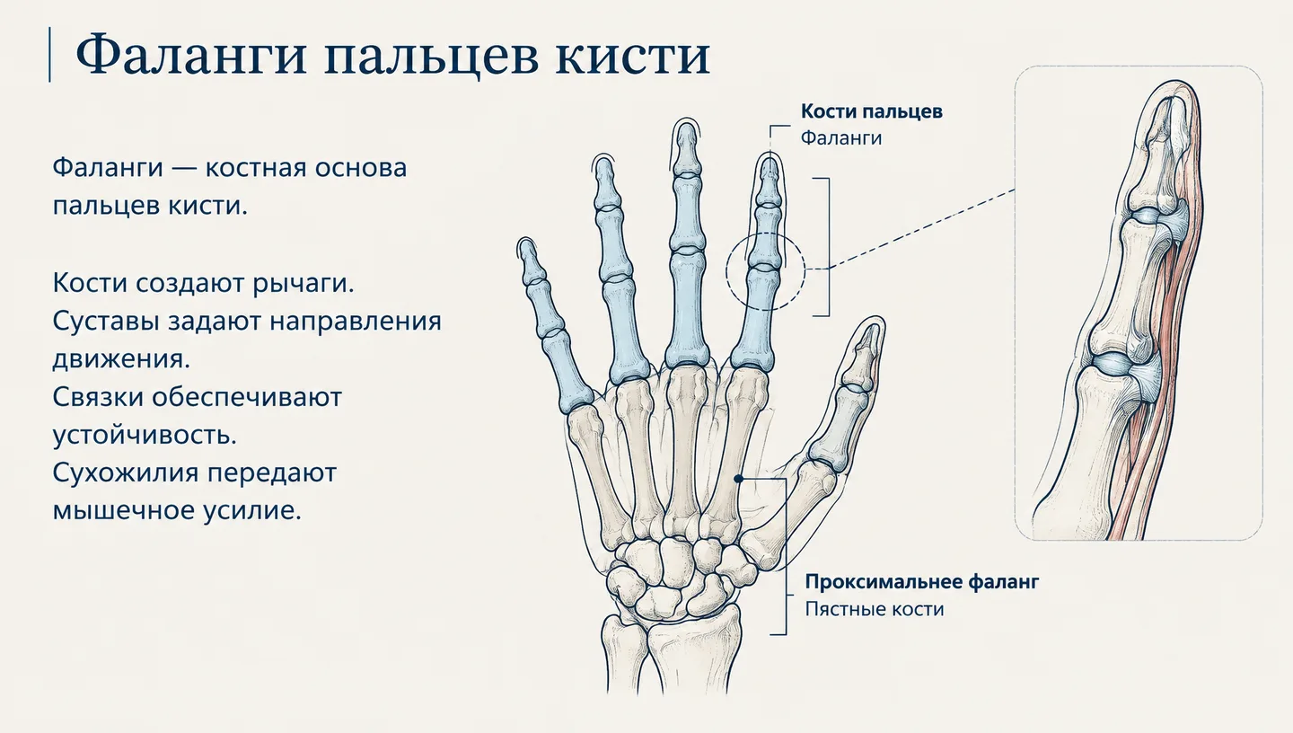 Первый слайд: Фаланги пальцев кисти