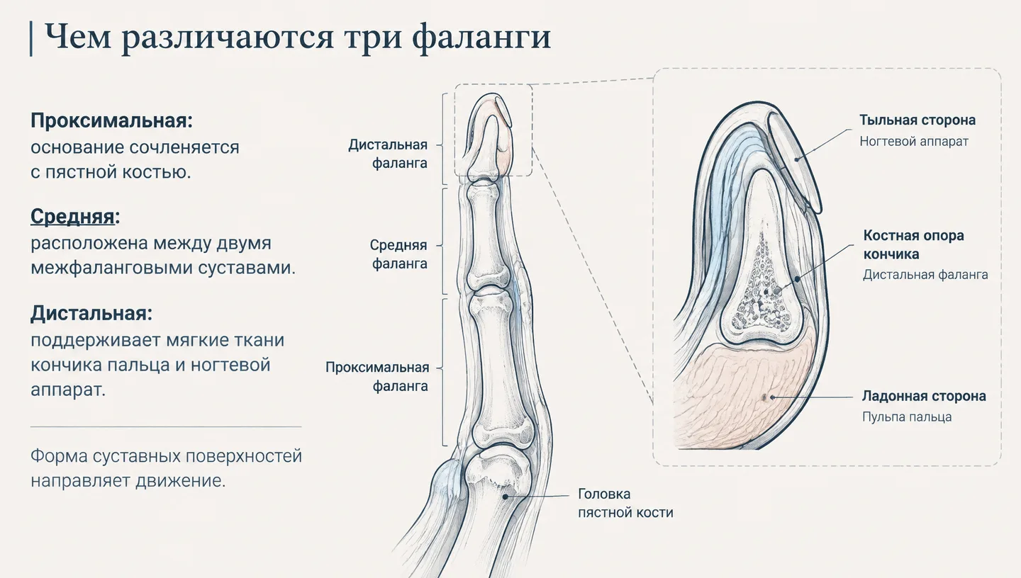 Чем различаются три фаланги