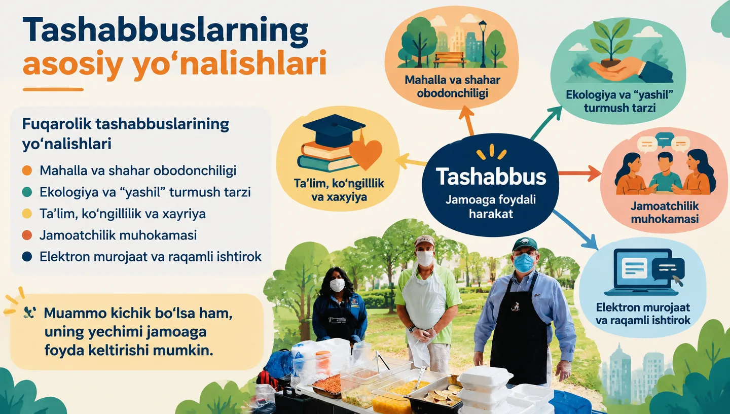 Tashabbuslarning asosiy yo‘nalishlari